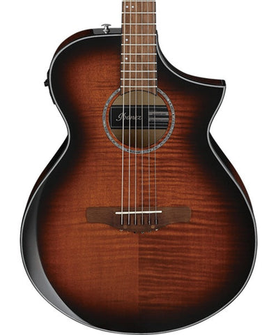Ibanez Guitarra Electroacústica Picea Ámbar/Sombreado Negro AEWC400-AMS, Serie AEWC