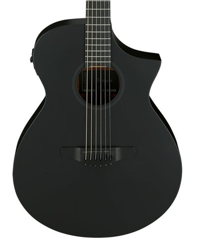 Ibanez Guitarra Electroacústica Picea Negro Mate AEWC621-BOT, Serie AEWC