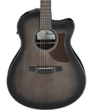 Ibanez Guitarra Electroacústica Entintado Negro/Sombreado Negro AAM70CE-TBN, Serie Advanced Acoustic