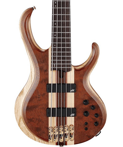 “Exclusiva en Repertorio Wagner Online” Ibanez Bajo Eléctrico 5 Cuerdas BTB1835-NDL Natural con Funda, Serie BTB Premium