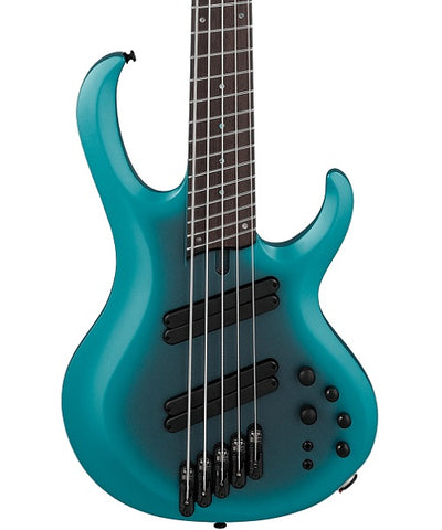 “Exclusiva en Repertorio Wagner Online” Ibanez Bajo Eléctrico 5 Cuerdas BTB605MS-CEM Azul Sombreado con Estuche, Serie BTB Bass Workshop