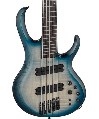 “Exclusiva en Repertorio Wagner Online” Ibanez Bajo Eléctrico 5 Cuerdas BTB705LM-CTL Natural/Sombreado Azul Mate, Serie BTB Bass Workshop