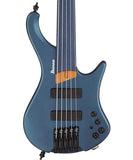 "Exclusiva en Repertorio Wagner Online" Ibanez Bajo Eléctrico 5 Cuerdas Azul Metálico Mate EHB1005F-AOM Fretless con Funda, Bass Workshop