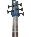 “Exclusiva en Repertorio Wagner Online” Ibanez Bajo Eléctrico 5 Cuerdas Natural/Sombreado Azul Mate SRD905-CTL, Serie SR Bass Workshop