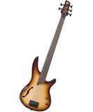 "Exclusiva en Repertorio Wagner Online" Ibanez Bajo Eléctrico 5 Cuerdas Natural/Sombreado Café Mate SRH505F-NNF Fretless, Serie SR Bass Workshop