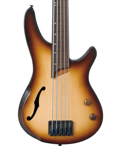 "Exclusiva en Repertorio Wagner Online" Ibanez Bajo Eléctrico 5 Cuerdas Natural/Sombreado Café Mate SRH505F-NNF Fretless, Serie SR Bass Workshop