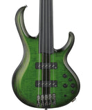 “Exclusiva en Repertorio Wagner Online” Ibanez Bajo Eléctrico 5 Cuerdas Verde Transparente/Sombreado Negro SDGB1-DMT Fretless, Steve Di Giorgio
