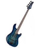 Cort Bajo Eléctrico Entintado Azul/Sombreado Azul GB-FUSION 4 BB con Funda, Serie GB