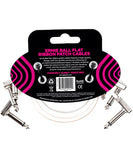 Ernie Ball Cables Flat Ribbon 6386 Blanco 0.3048 Mts. Angulado/Angulado, 3 Piezas