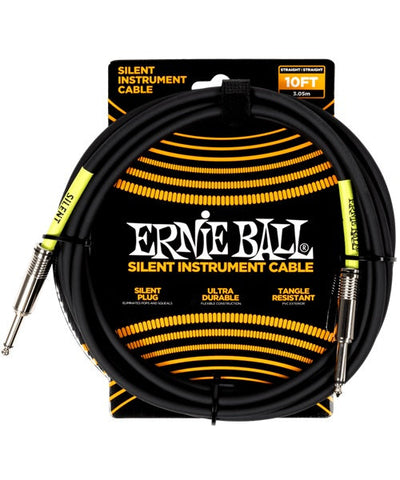 Ernie Ball Cable 6472 Negro 3.048 Mts. Recto/Recto, Classic Silent