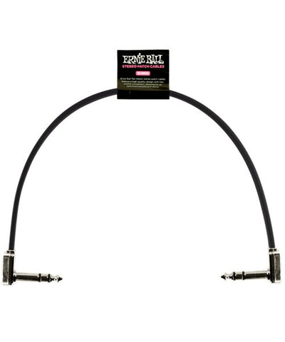 Ernie Ball Cable Estéreo Flat Ribbon 6409 Negro 0.3048 Mts. Angulado/Angulado, 1pza