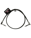 Ernie Ball Cable Estéreo Flat Ribbon 6410 Negro 0.6096 Mts. Angulado/Angulado, 1pza