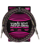 Ernie Ball Cable Braided 6427 Morado/Rosa/Verde 3.048 Mts. Recubierto Recto/Recto