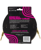 Ernie Ball Cable Braided 6428 Negro/Ámbar 3.048 Mts. Recubierto Recto/Recto