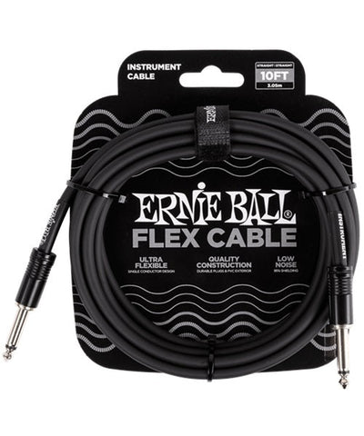 Ernie Ball Cable Flex 6434 Negro 3.048 Mts. Recto/Recto