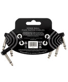 Ernie Ball Cable Flex Patch 6443 Negro 0.0762 Mts. Angulado/Angulado, 3 pzas