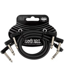 Ernie Ball Cable Flex Patch 6445 Negro 0.3048 Mts. Angulado/Angulado, 3 pzas