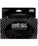 Ernie Ball Cables Flex Patch 6462 Negro Angulado/Angulado, 10 Piezas, Pedal Board Multi-Pack