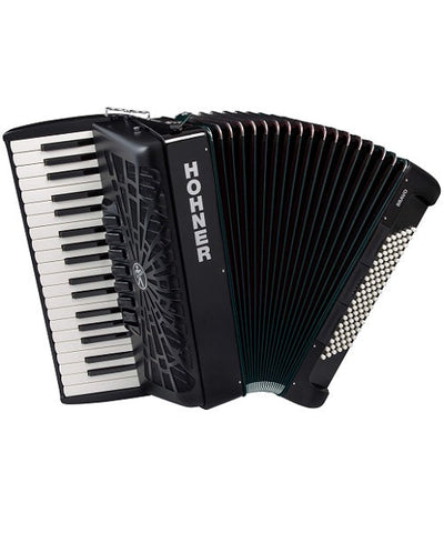 Hohner Acordeón Cromático Negro Con Funda A16722 BRAVO III 96