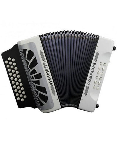 Hohner Acordeón Diatónico Sol-Do-Fa Blanco con Funda A48231 Compadre