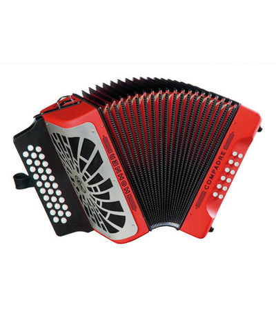 Hohner Acordeón Diatónico Sol-Do-Fa Rojo Con Funda A48241 Compadre