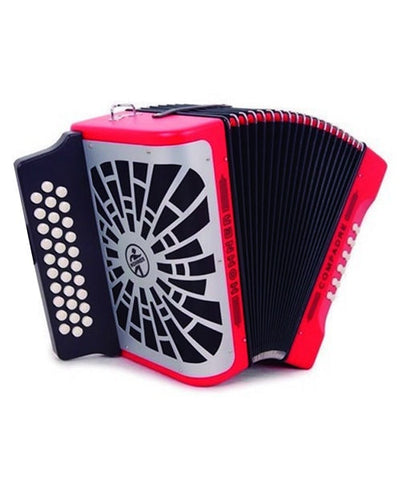 Hohner Acordeón Diatónico Fa-Sib-Mib Rojo Con Funda A48441 Compadre