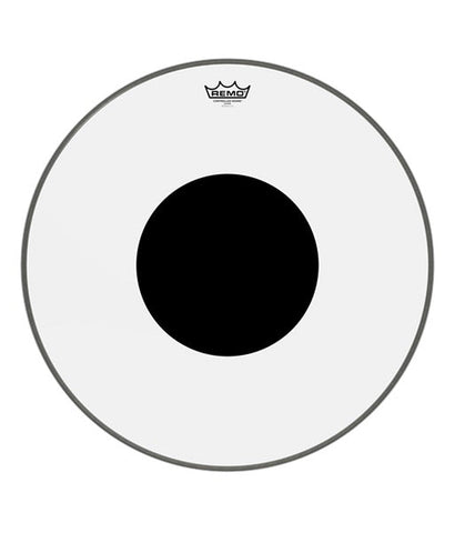 Remo Parche 24" CS-1324-10 Controlled Sound Centro Negro Transparente