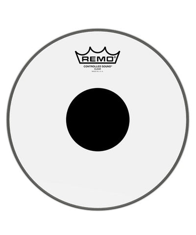 Remo Parche 10" CS-0310-10 Controlled Sound Centro Negro Transparente