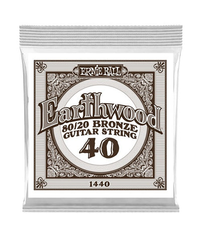 Ernie Ball Cuerda "Earthwood 80/20" 1440(6) para Guitarra Acústica, Calibre 0.040, Bronce