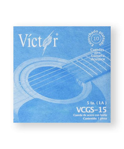 Víctor Cuerda 15(10) para Guitarra Acústica, 5a, Cobre con Borla