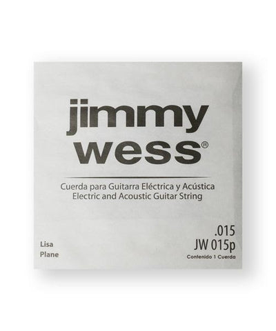 Jimmy Wess Cuerda JW-015P(12) para Guitarra Acústica y Eléctrica, 2A, Calibre 0.015, Acero