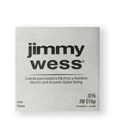 Jimmy Wess Cuerda JW-016P(12) para Guitarra Acústica y Eléctrica, 2A, Calibre 0.016, Acero