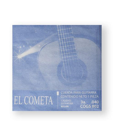 El Cometa Cuerda 802(12) para Guitarra Clásica, 3A, Nylon con Borla
