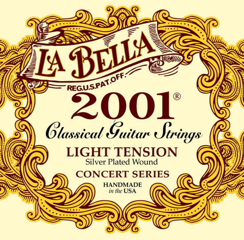 La Bella Encordadura Para Guitarra Clásica Nylon (Tensión Media) 2001MH 2001