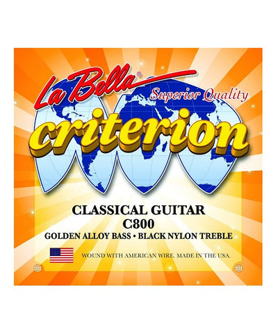 La Bella Encordadura Para Guitarra Clásica Nylon Negro C800 Criterion