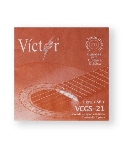 Víctor Cuerda 21(10) para Guitarra Clásica, 1A, Nylon Negro con Borla
