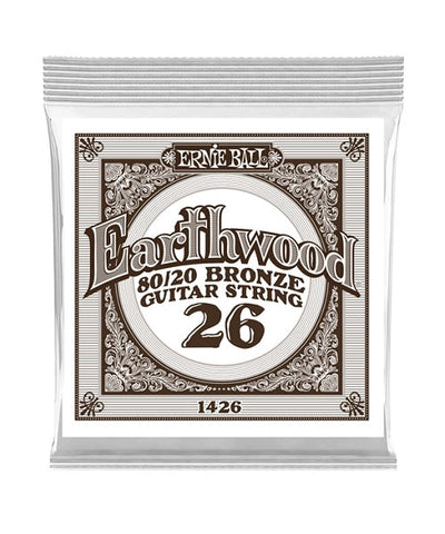 Ernie Ball Cuerda "Earthwood 80/20" 1426(6) para Guitarra Acústica, Calibre 0.026, Bronce