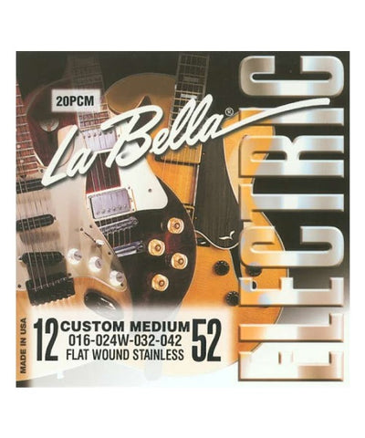 La Bella Encordadura para Guitarra Eléctrica 20PCM Acero 0.012-0.052 Custom Medium