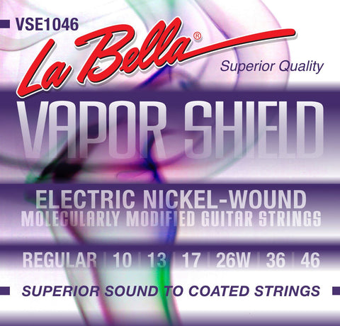 La Bella Encordadura Para Guitarra Eléctrica Regular Niquel 0.010-0.046 VSE1046 Vapor Shield