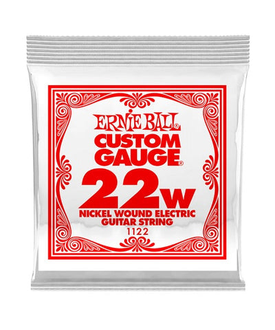 Ernie Ball Cuerda "Custom Gauge" 1122(6) para Guitarra Eléctrica, Calibre 0.022, Nickel
