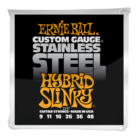 Ernie Ball Encordadura "Hybrid Slinky Acero Inoxidable" 2247, Guitarra Eléctrica 9-46