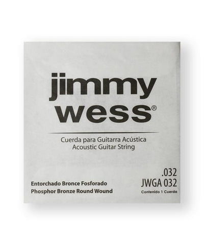 Jimmy Wess Cuerda WB32(6) para Guitarra Acústica, Calibre 0.032, Bronce Fosforado
