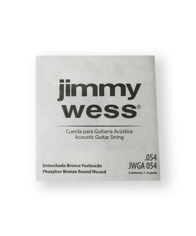 Jimmy Wess Cuerda WB54(6) para Guitarra Acústica, Calibre 0.054, Bronce Fosforado
