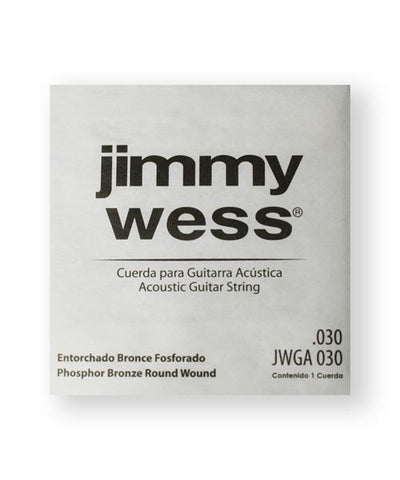 Jimmy Wess Cuerda WB30(6) para Guitarra Acústica, Calibre 0.030, Bronce Fosforado