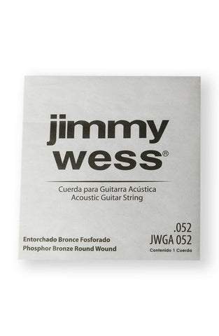 Jimmy Wess Cuerda WB52(6) para Guitarra Acústica, Calibre 0.052, Bronce Fosforado