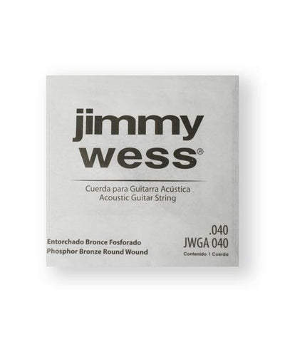 Jimmy Wess Cuerda WB40(6) para Guitarra Acústica, Calibre 0.040, Bronce Fosforado