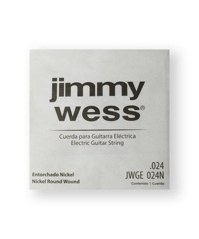 Jimmy Wess Pro Cuerda WN24(12) para Guitarra Eléctrica, Calibre 0.024, Nickel