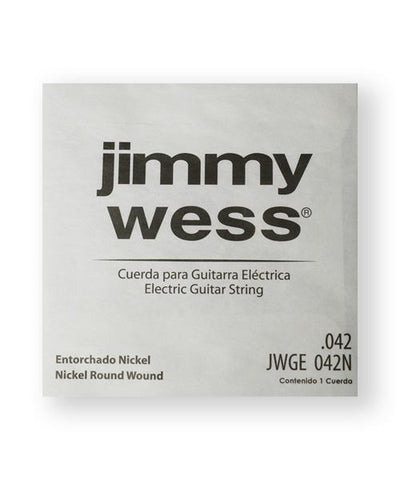 Jimmy Wess Pro Cuerda WN42(12) para Guitarra Eléctrica, Calibre 0.042, Nickel