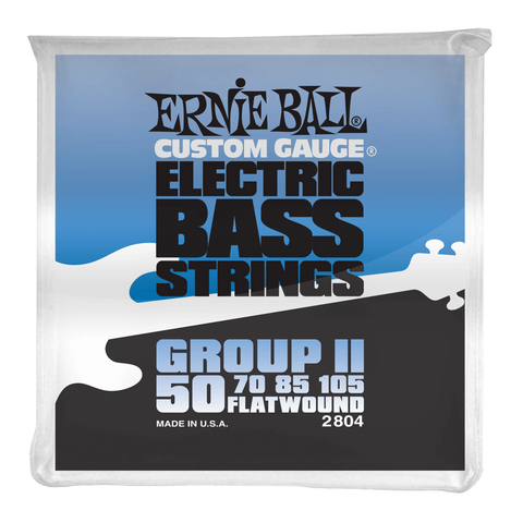 Ernie Ball Encordadura "Flatwound Group II" 2804, Bajo Eléctrico, Acero Inoxidable 50-105