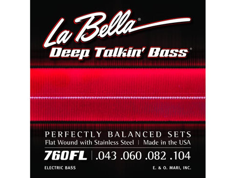 La Bella Encordadura Para Bajo Eléctrico Light Acero 0.043-0.104 760FL Deep Talkin' Bass